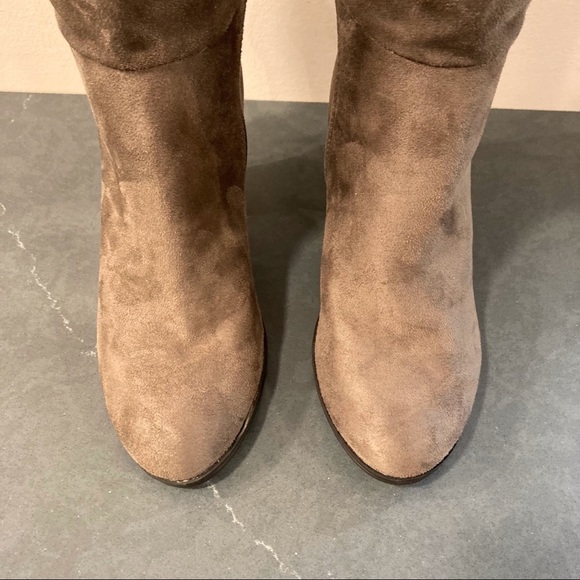 Simply Styled sz 6.5 gray taupe microfiber tall heeled boots - Picture 9 of 16